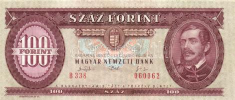 1993. 100Ft (2x) egymás utáni sorszámmal T:I