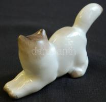 Zsolnay porcelán cica, hibátlan/ Zsolnay chinaware figure 11 cm