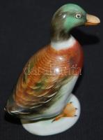 Jelzett porcelán vadkacsa /  Chinaware duck figure 10 cm