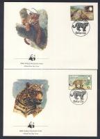 WWF: Jaguar set on FDC WWF: Jaguár sor 4 db FDC-n