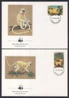 WWF: Golden Lagur set 4 pieces on FDC WWF: Aranylagur sor 4 db FDC-n