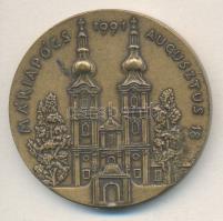 Tóth Sándor (1933-) 1991. "300 éve könnyezett a Máriapócsi Kegykép" Br emlékérem (65mm) T:...