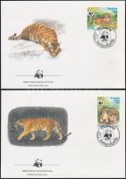 WWF: Tigris sor 4 db FDC-n WWF: Tiger set on 4 FDC