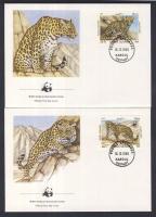 WWF: Leopard set 4 pieces on FDC WWF: Leopárd sor 4 db FDC-n