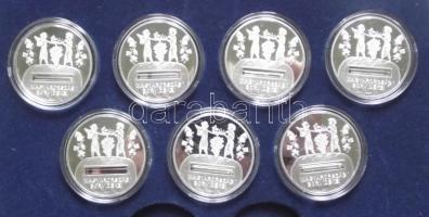"Magyarország Borvidékei" emlékérem sorozat 7db érméje dísztokban: Tokaj, Villány, Somló, ...