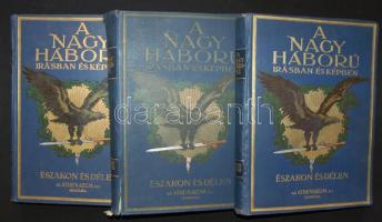 1916 A nagy háború írásban és képben I-III. köt., Athenaeum Rt. kiadása. Kissé laza kötések de jó állapotban.