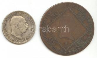 Ausztria 1807A 30Kr + 1915. 1K Ag T.3
Austria 1807A 30 Kreuzer + 1915. 1 Corona Ag C:F