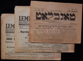 1917 július 3db német, illetve héber nyelvű újság Lembergből