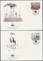 WWF: Darvak sor 4 db FDC-n WWF: Cranes set on 4 FDC