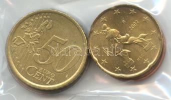 Olaszország 2002. 1c-2€ euro forgalmi sor T:1,2 Italy 2002. 1 cent - 2 Euro coin set C:Unc,XF