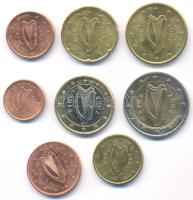 Írország 2002. 1c-2€ euro forgalmi sor T:1,1- Ireland 2002. 1 cent - 2 Euro coin set C:Unc,AU