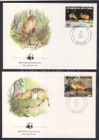 WWF: Cephalophus zebra set on FDC WWF: Bóbitásantilop sor 4 db FDC-n