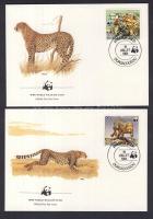 WWF: Gepárd sor 4 db FDC-n WWF: Gepard set on FDC