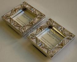 2 db Wendy Reed Designed képkeret, Swarovski üveggel és platinázott kerettel/
Photo frames platinum ...