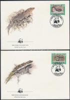 WWF: Lizard on 4 FDC WWF: Gyík sor 4 db FDC-n