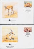 WWF: Gazella Leptoceros set on FDC WWF: Homoki gazella sor 4 db FDC-n