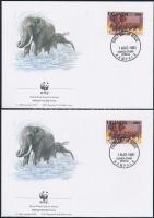 WWF: Afrikai elefánt sor 4 db FDC-n WWF: African Elephant set on 4 FDC