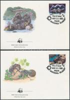 WWF: Marine snails and mussels on 4 FDC WWF: Tengeri csigák és kagylók sor 4 db FDC-n