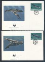 WWF: Whales set on 4 FDC WWF: Bálna sor 4 db FDC-n