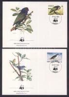 WWF: Madarak sor 4 db FDC-n, WWF: Birds set on FDC