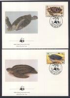 WWF: Turtles set 4 pieces on FDC WWF: Teknősbékák sor  4 db FDC-n