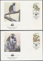 WWF: Etióp majom sor 4 db FDC-n WWF: Etiopian monkey set 4 on FDC