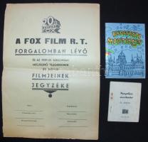 3 db régi és új mozival kapcsolatos nyomtatvány