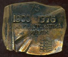 1975. "MMG Automatika Művek" Br plakett (11,5 x 9,5cm) dísztokban T:2