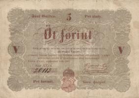 1848. 5Ft "Kossuth bankó" barna T:III