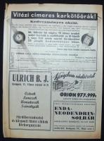 1939 A Vitézek lapja száma a MÉP. megalakulásáról szóló tudósítással