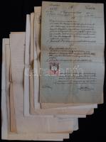 1880-1919 14db okmánybélyeges hivatalos irat és okmány