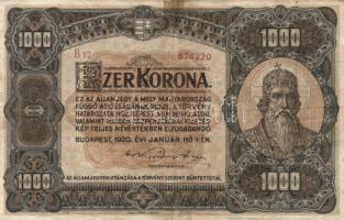 1920. 1000K "Orell Füssli Zürich" T:III