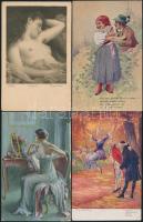 kb. 150 db vegyes, háború előtti motívumlap számos litho és szignós lap, vegyes minőségben