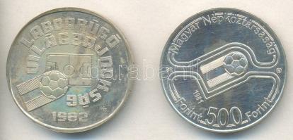 1981. 500Ft Ag "Labdarúgó VB-3 játékos" + 1981. 500Ft Ag "Labdarúgó VB-egy alakos&quo...
