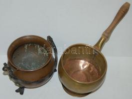 2 db antik réz edény