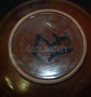 Iparművész nagy tál, jelzett, átmérője 42 cm