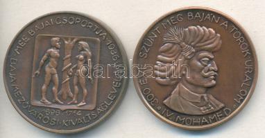 Bartos Endre (1930-) 1986. "MÉE Baja - I. Lipót - III. Károly / Baja Mezőváros" Br emlékér...