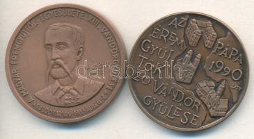 Garamkeszi János (1936-) 1983. "Salgótarján - Madách Imre / Az ember tragédiája színpadi bemutatásának 100. évfordulója" Br emlékérem (42,5mm) T:1 + Lantos Györgyi (1953-) 1990. "MÉE Pápa / Éremgyűjtők 20. Vándorgyűlése" Br emlékérem (42,5mm) T:1-