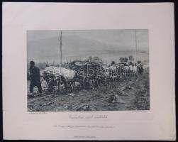 Visszatérő szerb családok. Az Érdekes Újság felvétele az I. világháborúból. Légrády Testvérek kiadása /  Returning Serbian families. Photo from World War I, 28x36cm