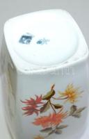 Hollóházi jelzéssel  virágokkal díszített nagyméretű porcelán váza / Hollóházi chinaware vase 31 cm