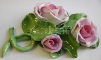 Herendi porcelán asztali virágdísz apró lepattogzás,  Hand painted Herend chinaware flower 16 cm