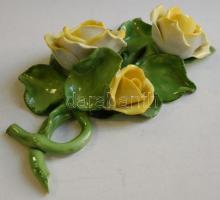 Herendi porcelán asztali virágdísz nagyon apró lepattogzás,  Hand painted Herend chinaware rose 16 c...