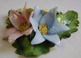 Herendi porcelán asztali virágdísz nagyon apró lepattogzás,  Hand painted Herend chinaware rose 11 c...