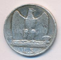 Olaszország 1927. 5L Ag T:3/3- Italy 1927. 5 Lire Ag C:F/VG