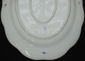 Kézzel festett számozott Bouquet de fruits mintás jelzett Herendi porcelán pecsenyés tál fonott pere...