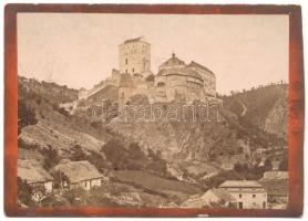 cca. 1880 Karlstejn vára; keményhátú fotó