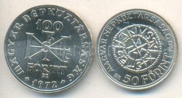 1972. 50Ft Ag + 100Ft Ag "Szt.István" pár T:BU