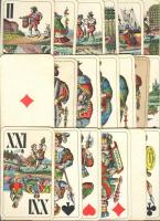 Hiánytalan, jó állapotú régi Piatnik tarokk  kártya kártyaszignettával 42 lap / Complete deck of tarot cards