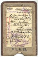1914 Fodor Károly érsekújvári focista BLASZ fényképes játékos igazolványa