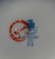 Hollóházi jelzéssel virágokkal díszített porcelán váza, hibátlan / Hollóházi chinaware vase 18 cm